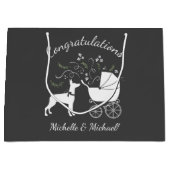 ドベルマンドッグベビーシャワーパピードーベルマン（犬）ピンシャー ラージペーパーバッグ (正面)