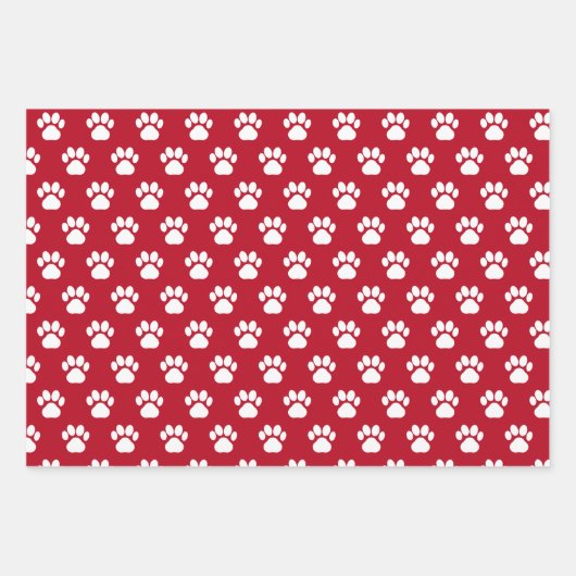 ドベルマンピンシェルドッグシルエットレッドメリーウォフマス ラッピングペーパーシート (正面2)