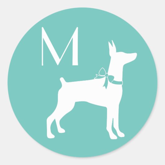 ドベルマンピンシャードッグパピードーベルマン（犬） ラウンドシール (正面)