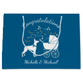 ドベルマンピンシャーベビーシャワーパピードッグドーベルマン（犬） ラージペーパーバッグ (正面)