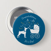 ドベルマンピンシャーベビーシャワーパピードッグドーベルマン（犬） 缶バッジ (正面&裏面)