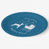 ドベルマンピンシャーベビーシャワー ペーパープレート (アングル)