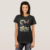 ドベルマン日本の神奈川ウェーブサーフドッグ Tシャツ (正面フル)