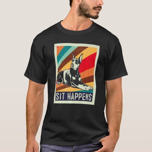 ドベルマン犬の品種2 Tシャツ (正面)