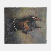 ドベルマン フリースブランケット (正面(横))