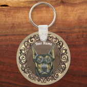 ドベ華美ルマン名前をカスタムする キーホルダー (正面)