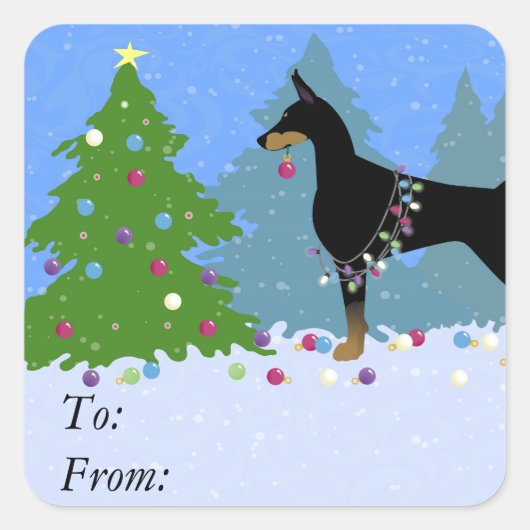 ドベ飾ルマンの森の木 スクエアシール (正面)