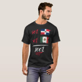 ドミニカとメキシコ伝統国旗のプライドDNAハーフ Tシャツ (正面フル)