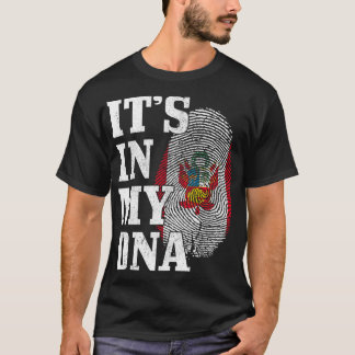 ドミニカとメキシコ伝統国旗のプライドDNAハーフ Tシャツ