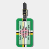 ドミニカの個人簡単IDのフラグ ラゲッジタグ (正面縦)