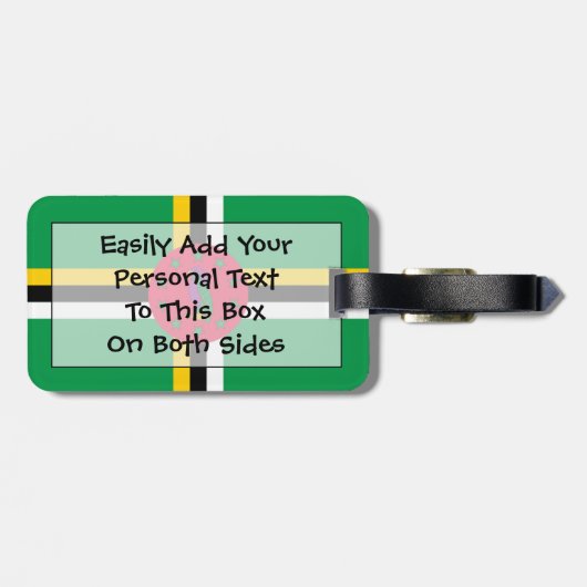 ドミニカの個人簡単IDのフラグ ラゲッジタグ (裏面横)