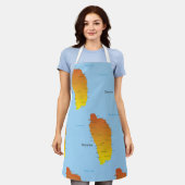 ドミニカの地図 エプロン (着用した状態)