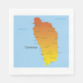 ドミニカの地図 スタンダードランチョンナプキン (正面)