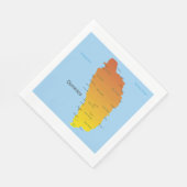 ドミニカの地図 スタンダードランチョンナプキン (角)