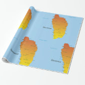 ドミニカの地図 ラッピングペーパー (アンロールド)