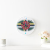 ドミニカの旗の時計 ラウンド壁時計 (ホーム)