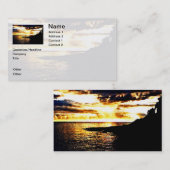 ドミニカの水の上の黄金の夕日 名刺 (正面/裏面)