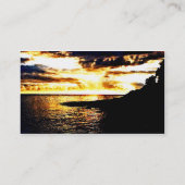 ドミニカの水の上の黄金の夕日 名刺 (裏面)