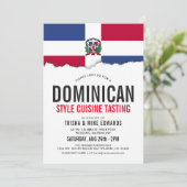 ドミニカをテーマにした料理|パーティーフラグ招待状 招待状 (スタンド正面)