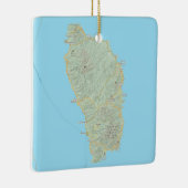 ドミニカウエストインディの地図 セラミックオーナメント (右)