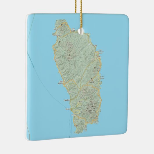 ドミニカウエストインディの地図 セラミックオーナメント (右)