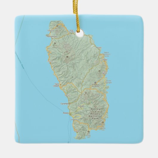 ドミニカウエストインディの地図 セラミックオーナメント (正面)