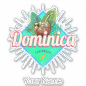 ドミニカカリブのレトロバケーションヴィンテージアイランド シール (正面)