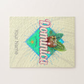 ドミニカカリブのレトロバケーションヴィンテージアイランド ジグソーパズル (横)