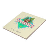 ドミニカカリブのレトロバケーションヴィンテージアイランド タイル (側面)