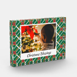 ドミニカモダン国旗のクリスマス記念品 フォトブロック