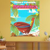 ドミニカレトロ旅行ポスター。 キャンバスプリント (インサイチュ (リビング))