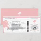 ドミニカ共和国での結婚式の航空券 招待状 (正面/裏面)