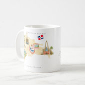 ドミニカ共和国のイラストマップ | モノグラム コーヒーマグカップ (正面左)