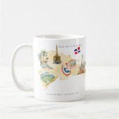 ドミニカ共和国のイラストマップ | モノグラム コーヒーマグカップ (左)