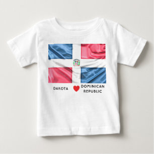 ドミニカ共和国のカスタムIのハートの旗 ベビーTシャツ
