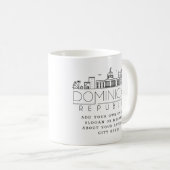 ドミニカ共和国のスタイル化されたスカイライン |スローガカスタムン コーヒーマグカップ (正面右)