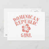 ドミニカ共和国のピンクの女の子 ポストカード (正面/裏面)