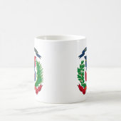 ドミニカ共和国のマグ紋章付き外衣 コーヒーマグカップ (中央)