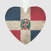 ドミニカ共和国のヴィンテージの動揺してな旗 オーナメント (裏面)