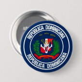 ドミニカ共和国の円形の紋章 缶バッジ (正面&裏面)