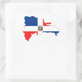 ドミニカ共和国の国国旗の地図の図形の記号 長方形シール (バッグ)