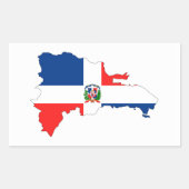 ドミニカ共和国の国国旗の地図の図形の記号 長方形シール (正面)