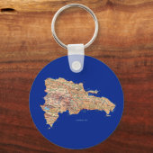 ドミニカ共和国の地図キーチェーン キーホルダー (正面)