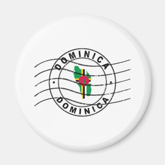 ドミニカ共和国の地図パスポート切手 マグネット (正面)