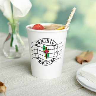 ドミニカ共和国の地図パスポート切手 紙コップ