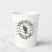 ドミニカ共和国の地図パスポート切手 紙コップ (正面)