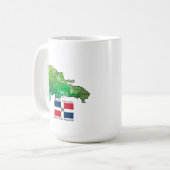 ドミニカ共和国の地図 コーヒーマグカップ (正面左)