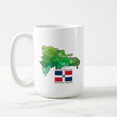 ドミニカ共和国の地図 コーヒーマグカップ (左)