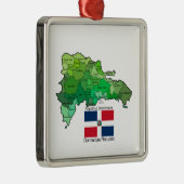 ドミニカ共和国の地図 メタルオーナメント (右)