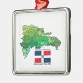ドミニカ共和国の地図 メタルオーナメント (左)